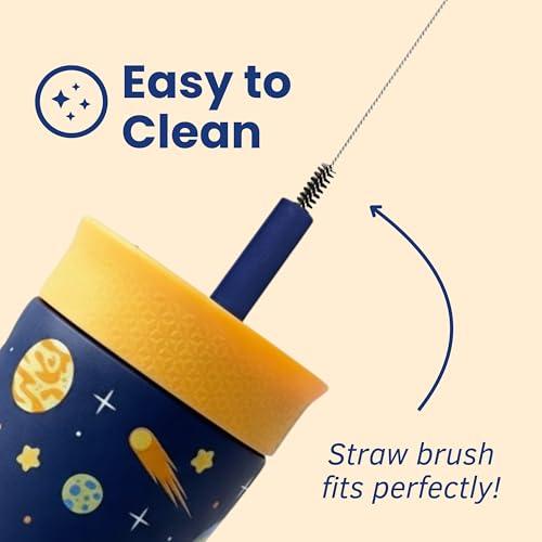 ONE AND ONLY 350ml Sipper Tumbler Lightweight and Portable, Printed Blue Tumbler with Reusable Straw and Lid, Stainless Steel Sipper Glass for Outdoor Activities - Image 4