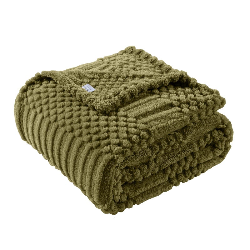 Lussena 50x70 Inch Green Throw Blanket - Soft & Fluffy Fleece, Cute & Aesthetic, Perfect for Sofa, Couch, Chair, Bed, Living Room & Bedroom, All-Season Use, Plush & Cozy Decorative Blanket - Image 1