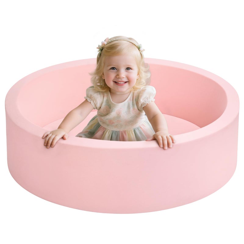 Wilwolfer Foam Ball Pit for Toddlers Large Baby Ball Pit for Babies with Soft Memory Sponge Indoor Outdoor Baby Playpen Kids Play Ball Pool Gift Toys for Infants Boys and Girls Pink NO Balls - Image 2