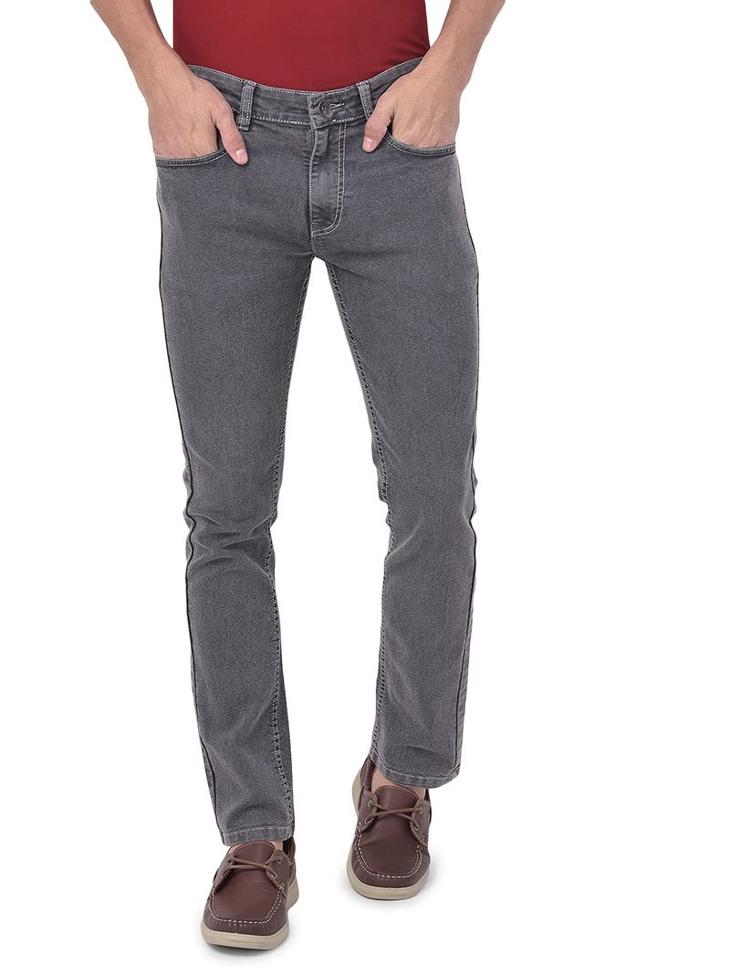 Ben Martin Men's Regular Fit Stretchable 34 Size Grey Cotton Denim Jeans Pant for Men, JJ3-13 - Image 1