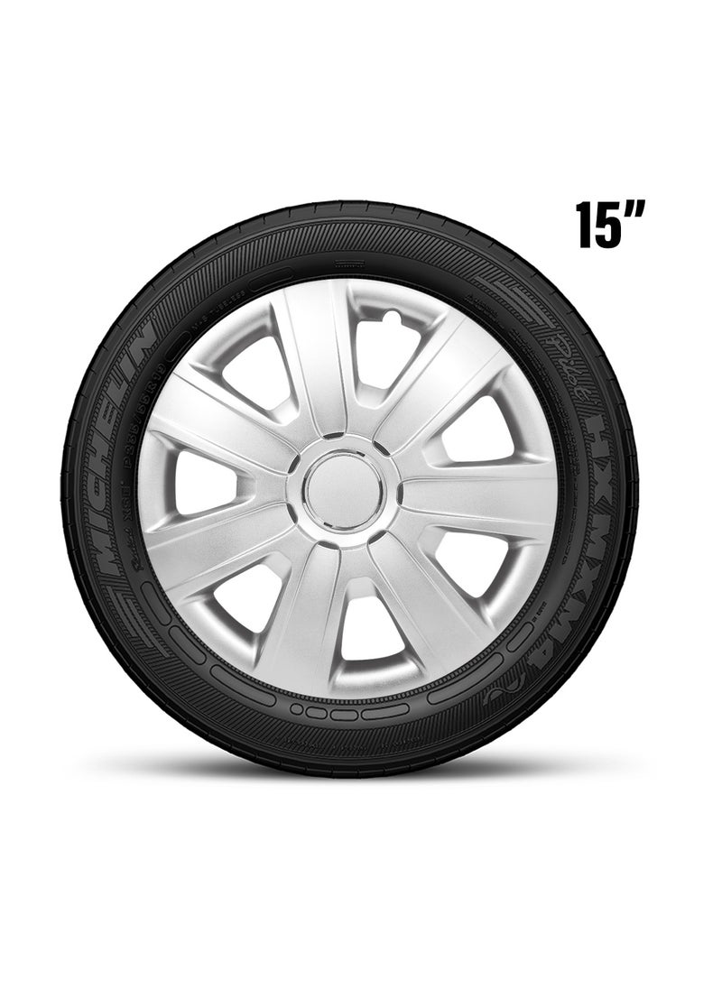 Generic 15 inch Car Wheel Cover 15" Hubcaps 4 Pcs Set Tires Automotive Hub Wheel Cap ABS Material Wheel Cap  - Image 4
