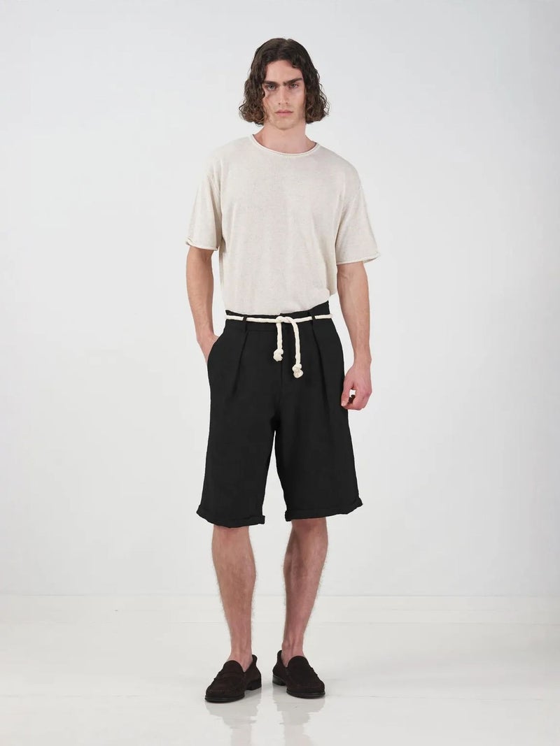 GIESTO Wide Leg Mid Waist Shorts with Tie Detail - Image 3