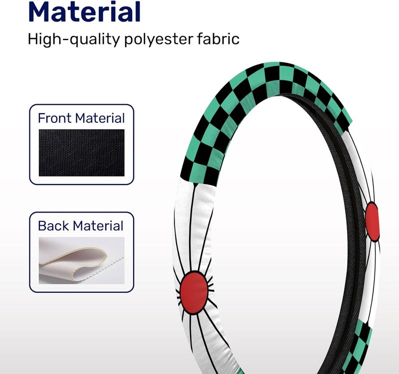 GENANY Steering Wheel Cover, Anti-Slip Neoprene Steering Wheel Grip, Breathable Drivers Steering Wheel Protector, Sweat Absorbing Car Accessories, Gifts, Decoration - Image 3
