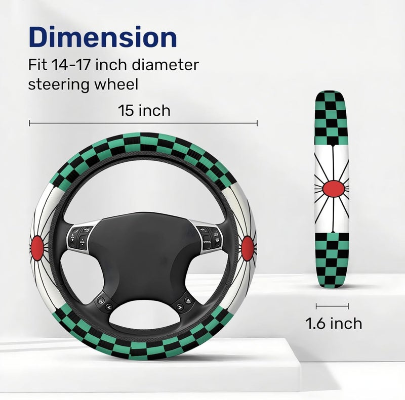 GENANY Steering Wheel Cover, Anti-Slip Neoprene Steering Wheel Grip, Breathable Drivers Steering Wheel Protector, Sweat Absorbing Car Accessories, Gifts, Decoration - Image 2
