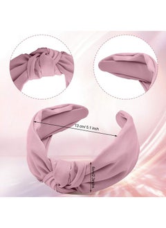 Chuangdi 4 Pieces Wide Knotted Headbands Knot Hairband Solid Color Plain Headband Knot Turban Headband Twist Turban Headwrap Yoga Hair Band Elastic Hair Accessories For Women And Girls  - Image 3