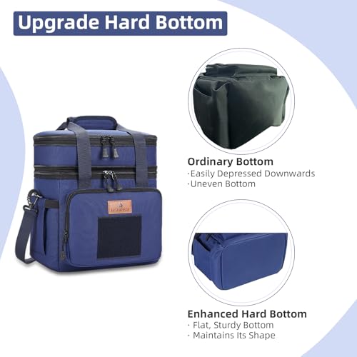 HSHRISH Lunch Box for men, Expandable Insulated Large Lunch Bag, Heavy Duty Waterproof Leakproof Tactical Cooler Bag for Men Work Outdoor Picnic Day Trips, 24 Can/16 L, Blue - Image 5