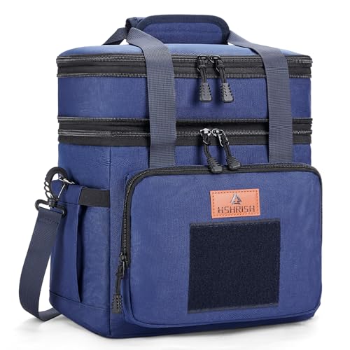 HSHRISH Lunch Box for men, Expandable Insulated Large Lunch Bag, Heavy Duty Waterproof Leakproof Tactical Cooler Bag for Men Work Outdoor Picnic Day Trips, 24 Can/16 L, Blue - Image 1