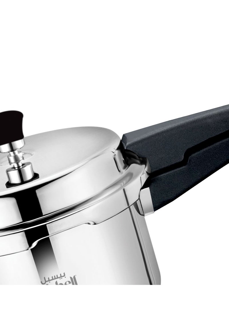 بيسبل قدر ضغط بيسبيل 5 لتر|طباخ متوافق مع الحث من الفولاذ المقاوم للصدأ|قاعدة ألفا بسمك 4.5 مم|مقابض قوية| BB2096| فضي - Image 3