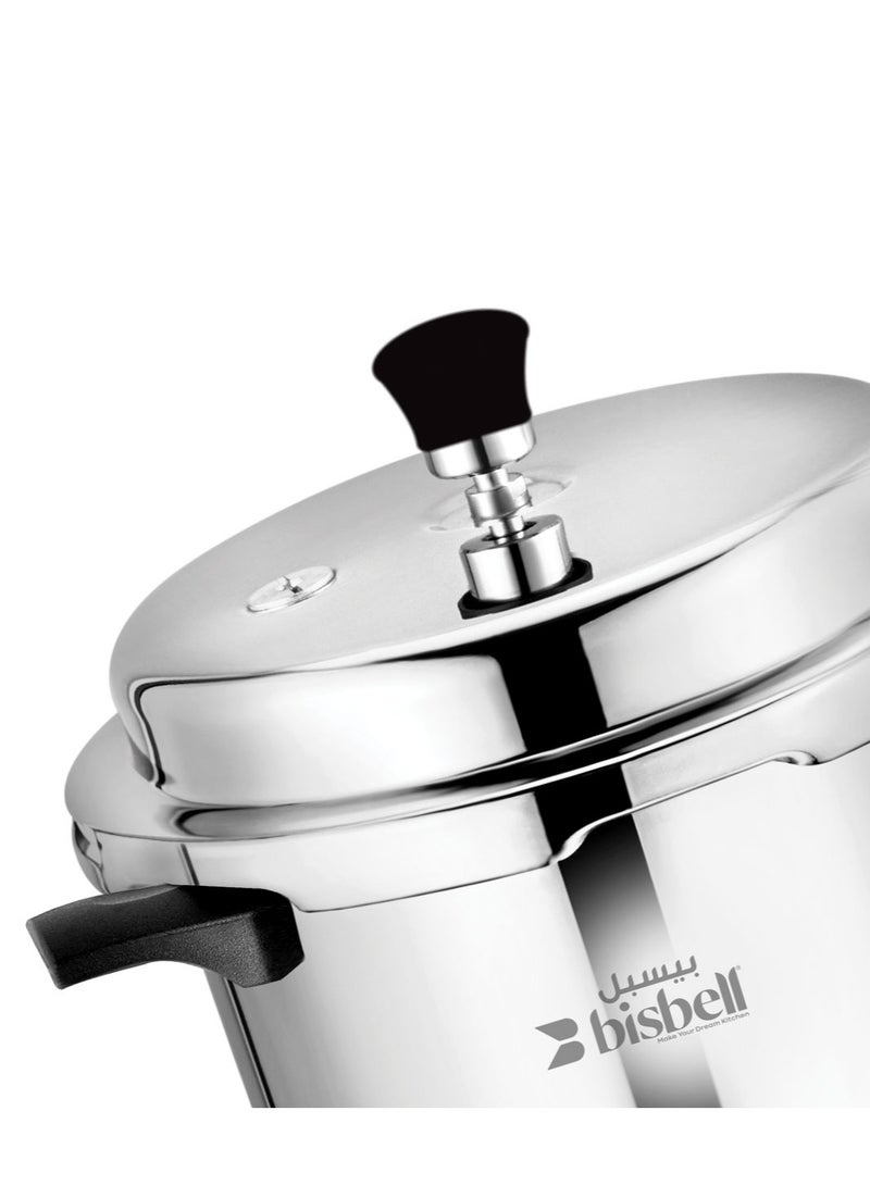 Bisbell 5Liters 5 Ltr Pressure Cooker|Stainless Steel Induction Compatible Cooker|4.5 mm Thick Alpha Base|Sturdy Handles| BB2096 Silver - Image 3