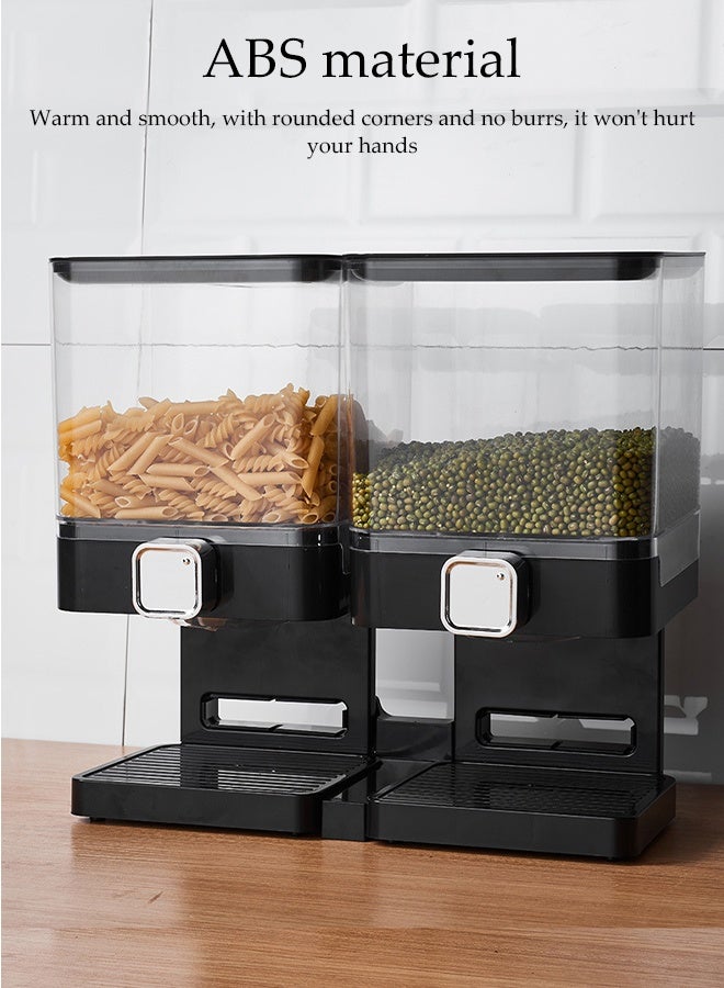 DUNISO موزع حبوب مزدوج، موزع جاف عمودي، حاويات تخزين وجبات خفيفة مزدوجة، منع الرطوبة والغبار، سهل الاستخدام، للمطعم، المنزل، المطبخ - Image 4