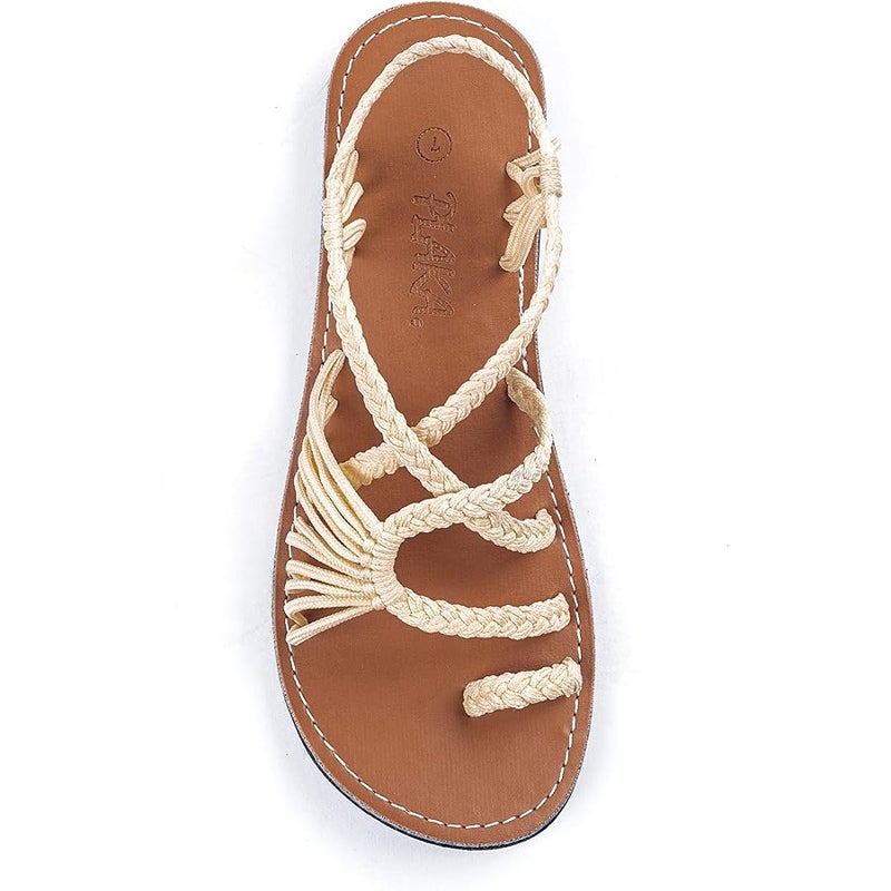 Plaka Flat Sandals for Women Palm Leaf - Image 1