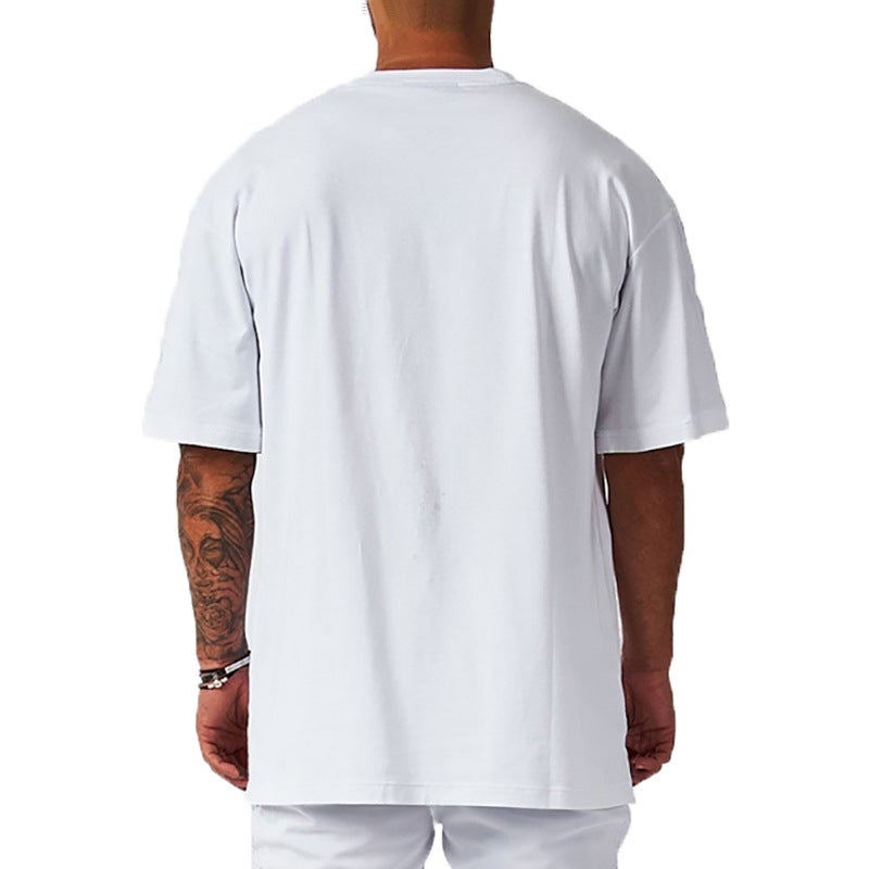 Men''s Loose T-Shirt 240g Pure Cotton Short-Sleeved Summer Men''s Loose Large Size Heavy Casual Bottoming Shirt Cross-Border Export - Image 3