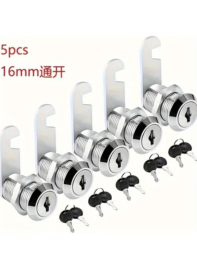 5pcs 20mm Silver 90 Degree Safety Cabinet Locks For Mailbox Drawer File Box - Image 5