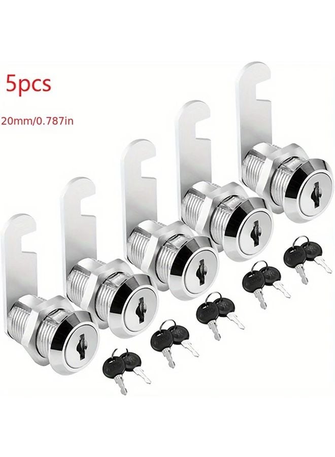 5pcs 20mm Silver 90 Degree Safety Cabinet Locks For Mailbox Drawer File Box - Image 1
