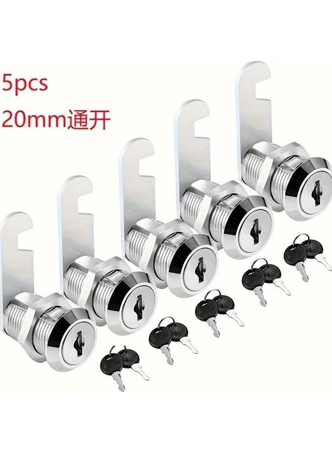 5pcs 20mm Silver 90 Degree Safety Cabinet Locks For Mailbox Drawer File Box - Image 3