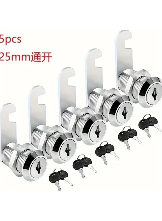 5pcs 20mm Silver 90 Degree Safety Cabinet Locks For Mailbox Drawer File Box - Image 2