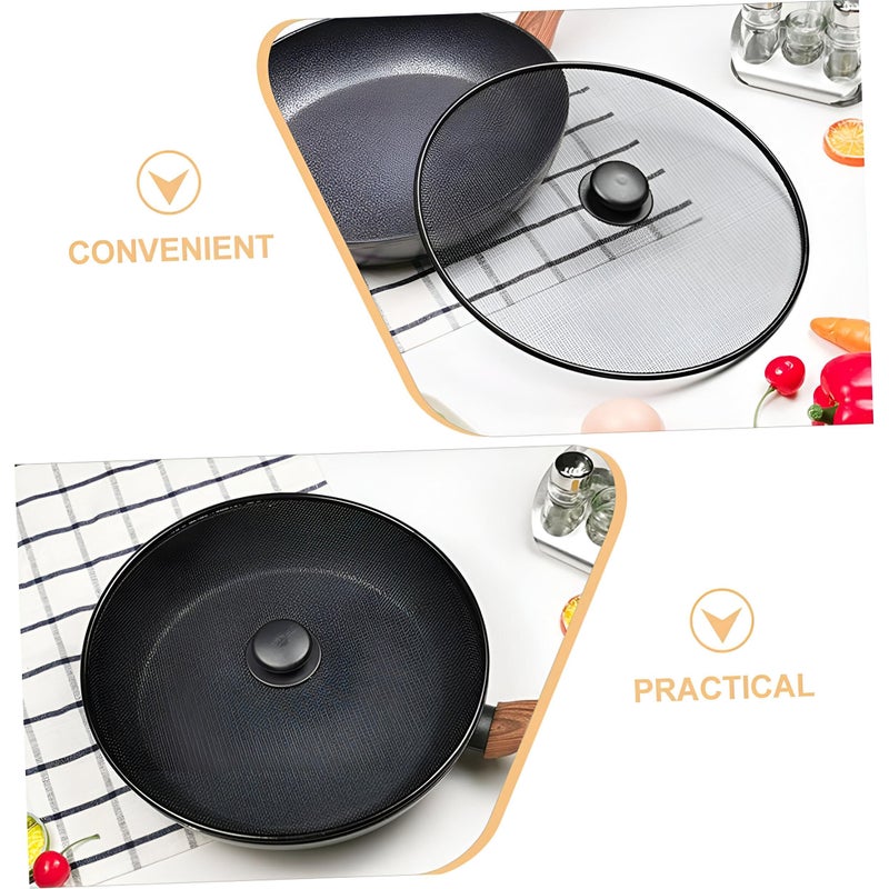 Frying Pan Screen - Durable Stainless Steel Splatter Guard for Safe & Mess-Free Cooking - Universal Size Fits Most Pans - Keeps Oil, Grease & Sauces Contained - Must-Have Kitchen Accessory (4) - Image 2