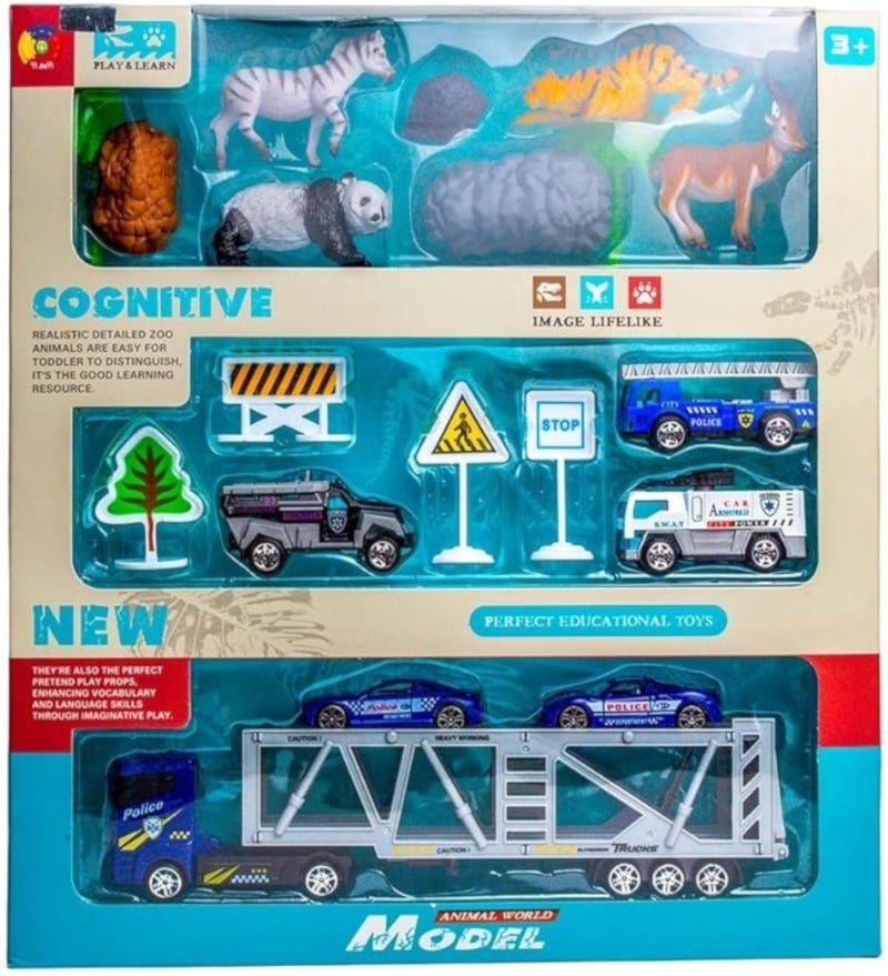 Animal World Model 6 Vehicles and Animals G4688-C Multicolor