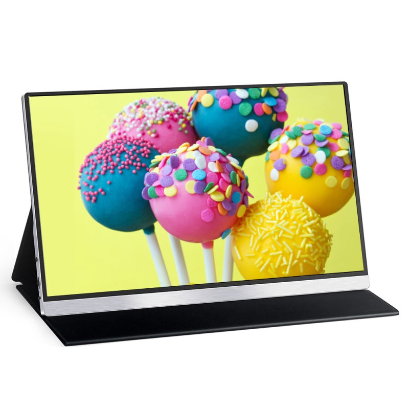 شاشة عرض محمولة بقياس 15.6 بوصة شاشة IPS بدقة 1920*1080 - عرض صور HDR وتقنية FreeSync شاشة فضية فائقة الرخام مصنوعة من سبائك الألومنيوم للاتصال بالهواتف المحمولة للاستخدام في المكتب المنزلي والاستخدام الخارجي - Image 1