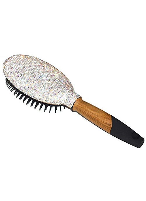 Bestbling Bling Smooth and Detangle Hair Brush for Women, Girl, Wet/Dry Hair Massaging (Silver02) 