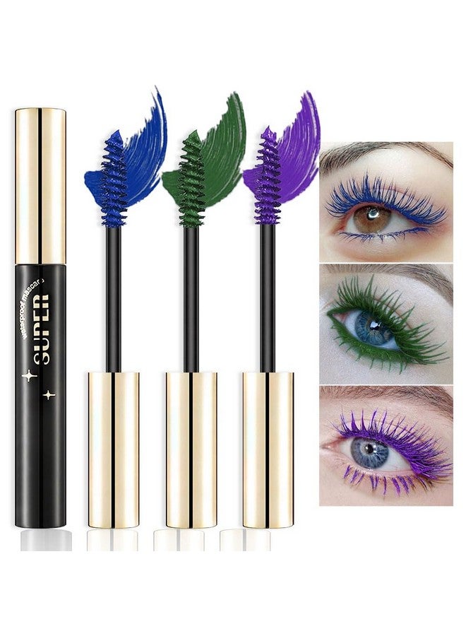 CAKAILA 3Pcs Colored Cat Eye Mascara Set,Dark Green Purple Dark Blue Mascara For Eyelashes,False Lash Effect For Women Eyelashes Sensitive Eye Makeup,No Clumping 24H Waterproof Colorful Mascara Gift Setvegan  - Image 2