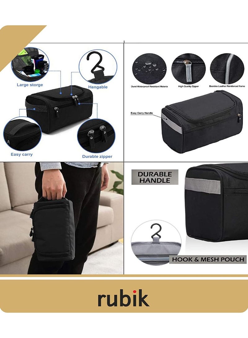 Rubik Hanging Travel Toiletry Bag Organizer & Bathroom Hygiene Dopp Kit with Hook for Traveling Accessories Toiletries Bathroom Shaving, Makeup, Shower, Trip, Vacation, Gym for Men and Woman - Image 3