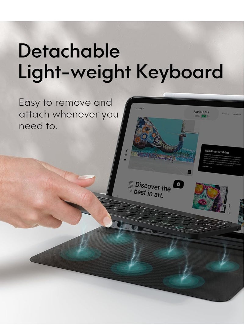 ELTRAZONE حافظة لوحة المفاتيح ELTERAZONE لجهاز iPad Pro 12.9 2020 الجيل الرابع، حافظة iPad Pro 12.9 مع لوحة مفاتيح الجيل الثالث 2018 - لاسلكية قابلة للفصل - مع حامل قلم - حافظة لوحة مفاتيح iPad Pro 12.9 بوصة، أسود - Image 2