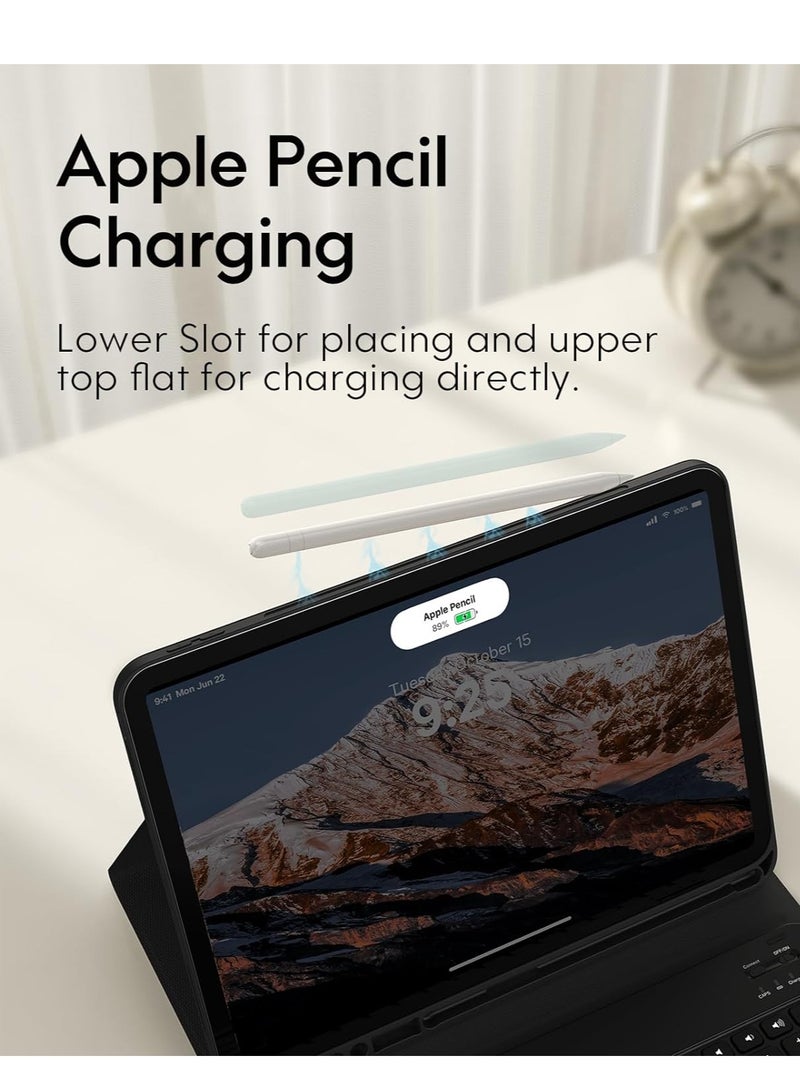 ELTRAZONE حافظة لوحة المفاتيح ELTERAZONE لجهاز iPad Pro 12.9 2020 الجيل الرابع، حافظة iPad Pro 12.9 مع لوحة مفاتيح الجيل الثالث 2018 - لاسلكية قابلة للفصل - مع حامل قلم - حافظة لوحة مفاتيح iPad Pro 12.9 بوصة، أسود - Image 4