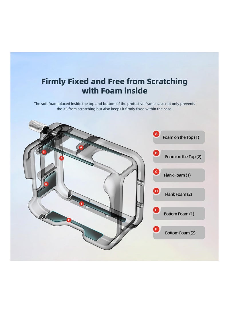 XiuWoo Aluminum Frame Cage for Insta360 GO 3, Metal Protective Lens Silicone Case with Housing Cold Shoe Mount Compatibel Official Pivot Stand - Image 3