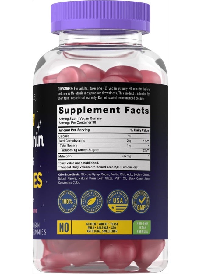 Carlyle مكملات الميلاتونين بنكهة التوت 2.5 ملغ | 90 حبة | حلوى نباتية، خالية من الكائنات المعدلة وراثيًا، خالية من الغلوتين - Image 2