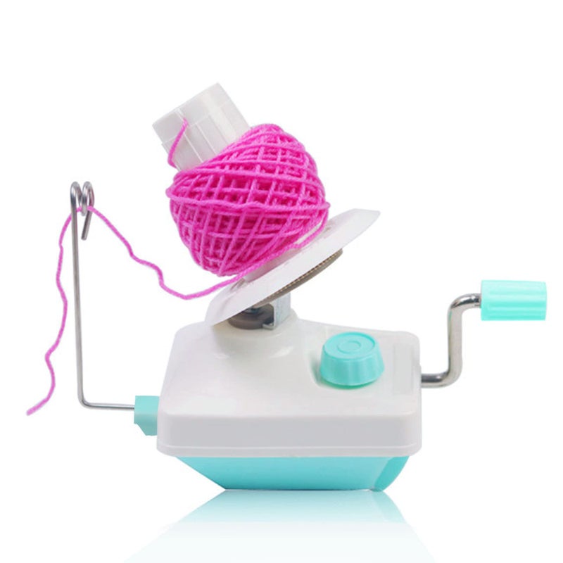 Yarn Ball Winder Hand Operated Winding Wool Winder Machine Yarn String Ball Winder Convenient Ball Winder for Yarn Tabletop Clamp Green Blue