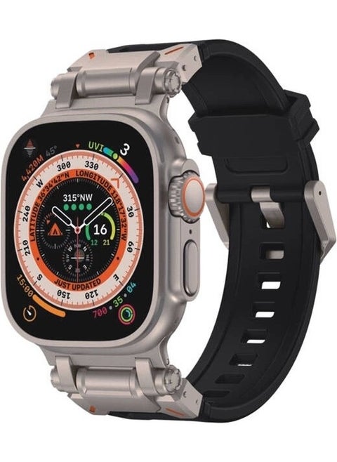 Apple Watch 7 8 9 45MM KRD-108 Silicone Sport Band with Metal Head