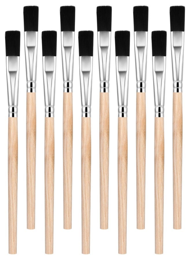 Ymapinc 10Pcs 3/5 Inch Small Paint Brushes for Crafts - Flat Paint Brushes Artist Brush Set for Detail Watercolor Wood Oils Painting - Image 1