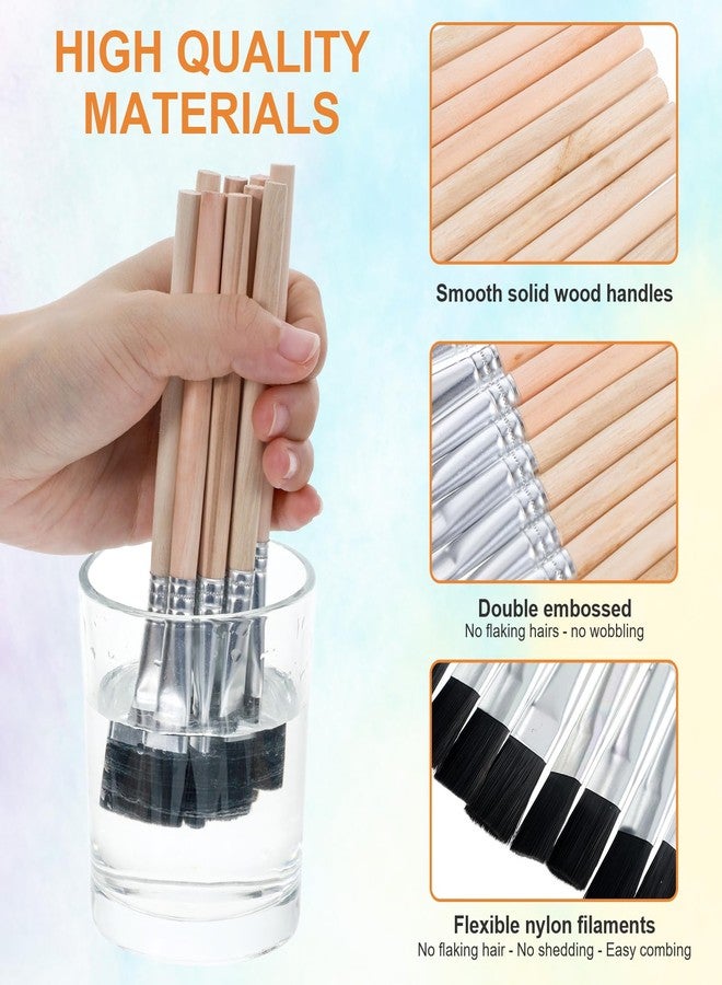 Ymapinc 10Pcs 3/5 Inch Small Paint Brushes for Crafts - Flat Paint Brushes Artist Brush Set for Detail Watercolor Wood Oils Painting - Image 3