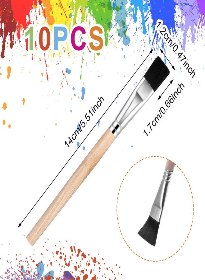 Ymapinc 10Pcs 3/5 Inch Small Paint Brushes for Crafts - Flat Paint Brushes Artist Brush Set for Detail Watercolor Wood Oils Painting - Image 2