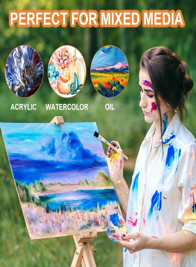 Ymapinc 10Pcs 3/5 Inch Small Paint Brushes for Crafts - Flat Paint Brushes Artist Brush Set for Detail Watercolor Wood Oils Painting - Image 4