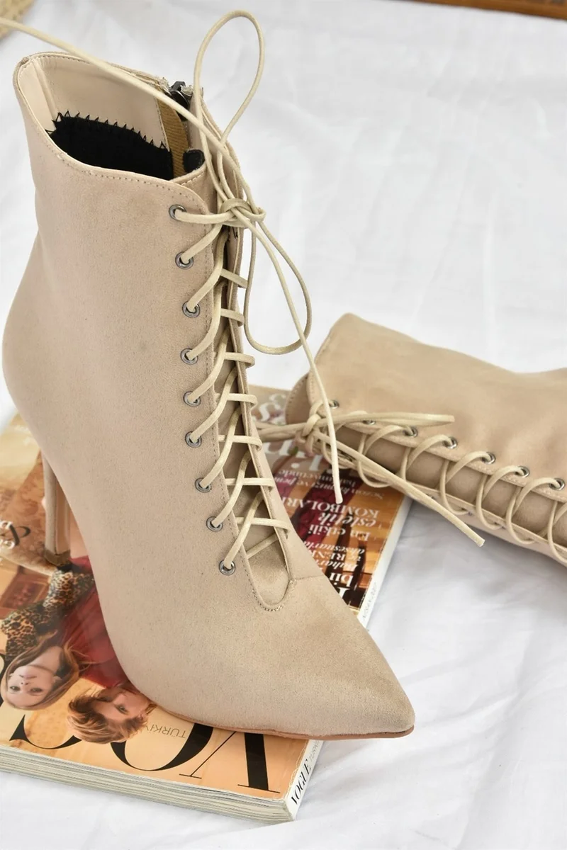 فوكس شوز Ten Suede Thin High Heels Women's Boots L372493502