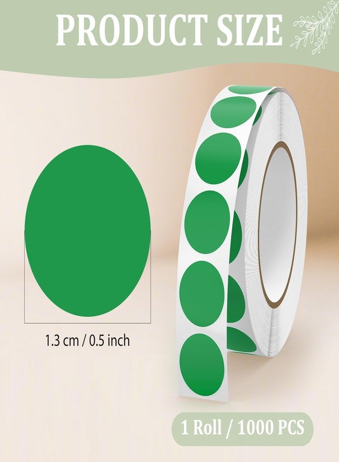 YIKIADA 1000 PCS Dot Stickers 1/2 Inch Round Small Coding Labels Self-Adhesive Roll Circle Decals for Office Classification Classroom Garage Sale Price Green - Image 2