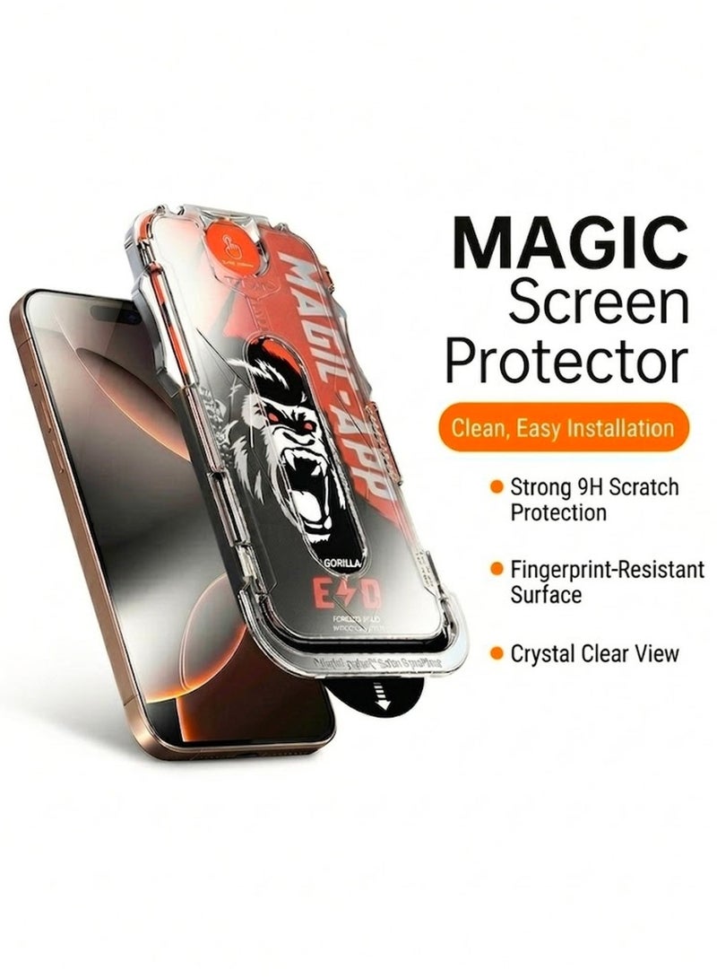 Magic iPhone 17 Pro Max Screen Protector (1 Pack), 9H Tempered Glass, Ultra HD Clear, Anti-Scratch, Anti-Fingerprint, Bubble-Free Installation, Case Friendly - Image 4