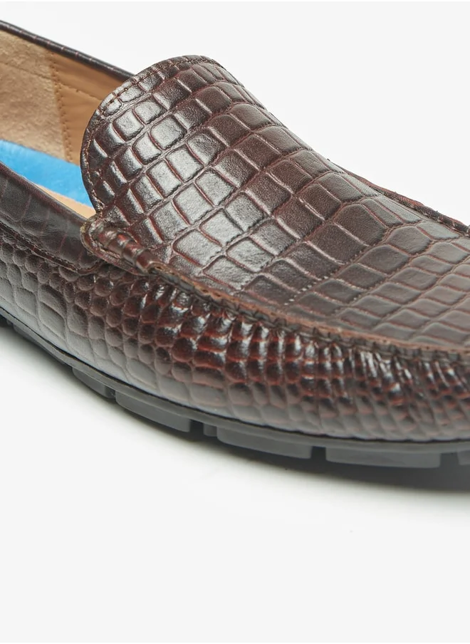 DUCHINI Men's Textured Slip-On Moccasins