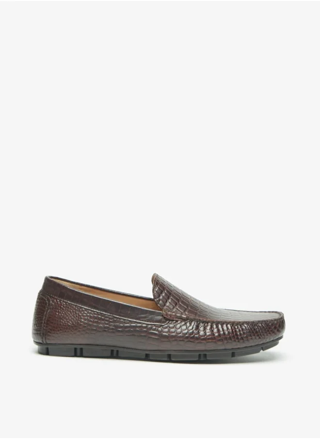 DUCHINI Men's Textured Slip-On Moccasins