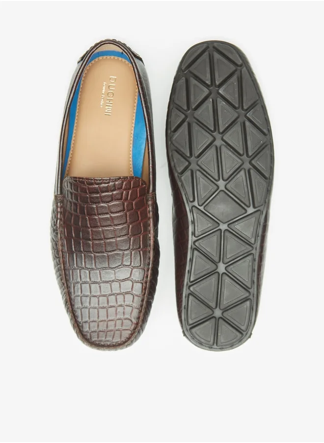 DUCHINI Men's Textured Slip-On Moccasins