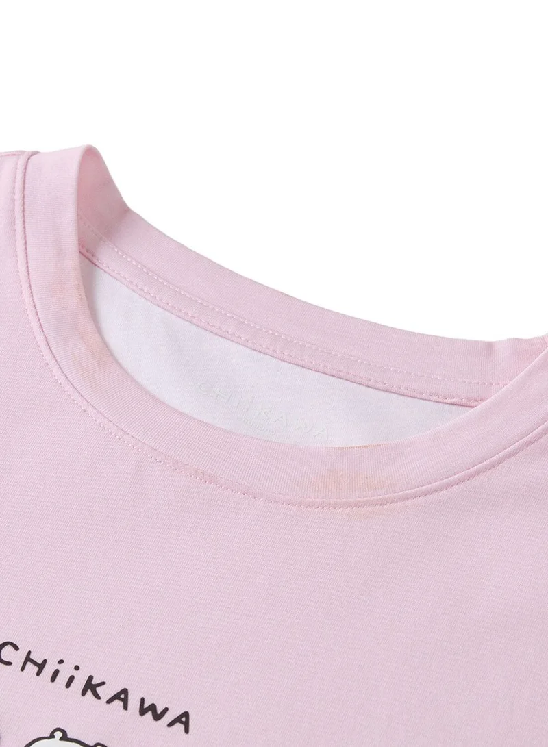 Giordano  Women Chiikawa Cotton Boyfriend Graphic Tee for Women | Best Price UAE
