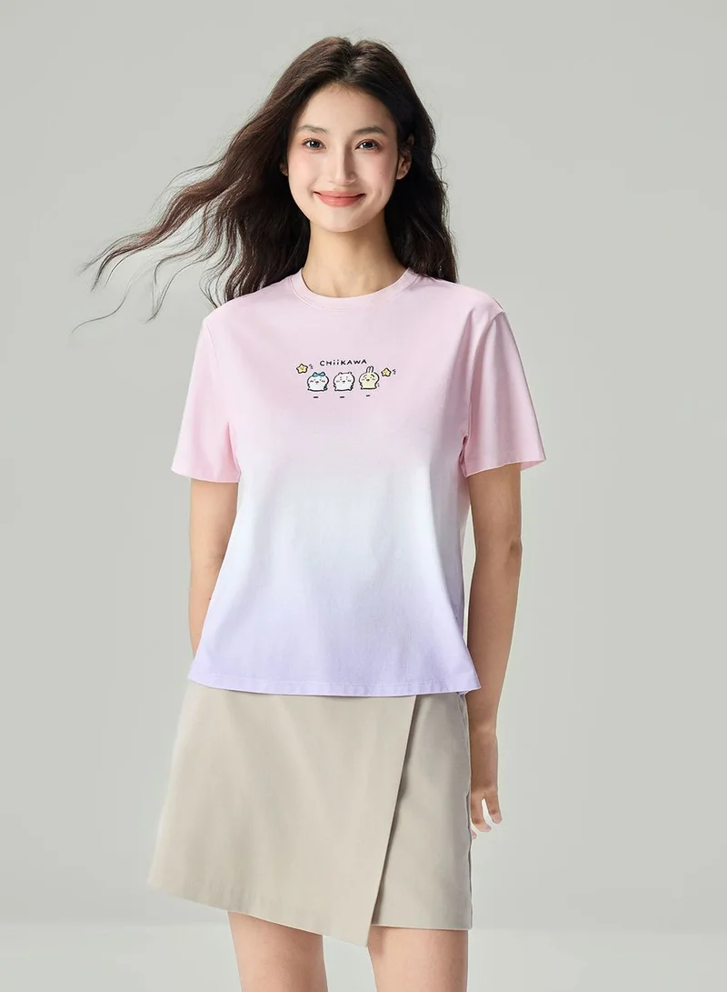 Women Chiikawa Cotton Boyfriend Graphic Tee