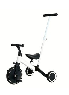 llwoo 4-in-1 Kids Balance Scooter – White & Black Multifunctional Ride-On Bike with Adjustable Handlebars, Durable Metal Frame & Training Wheels for Boys & Girls  - Image 1