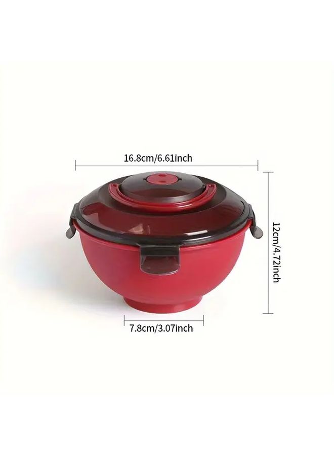 Blue Leak-Proof Microwave Oven Safe Noodle Bowl With Sealed Cover - Image 4