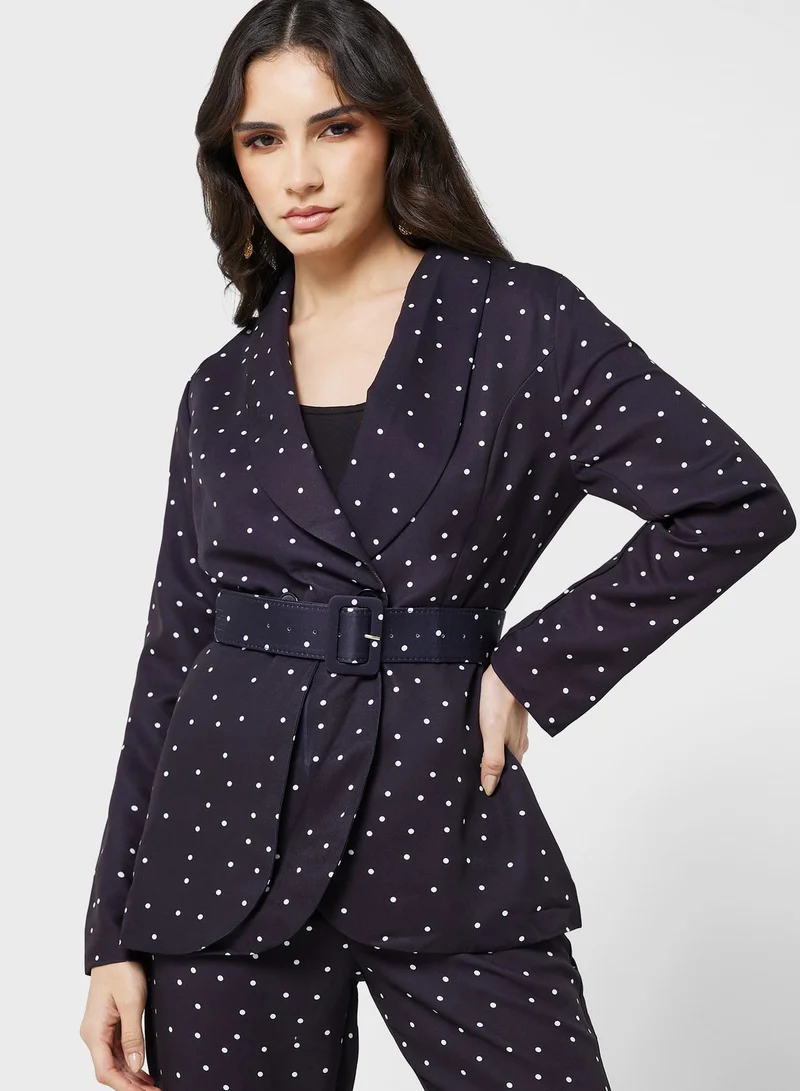 ELLA Belted Blazer And Pant Set