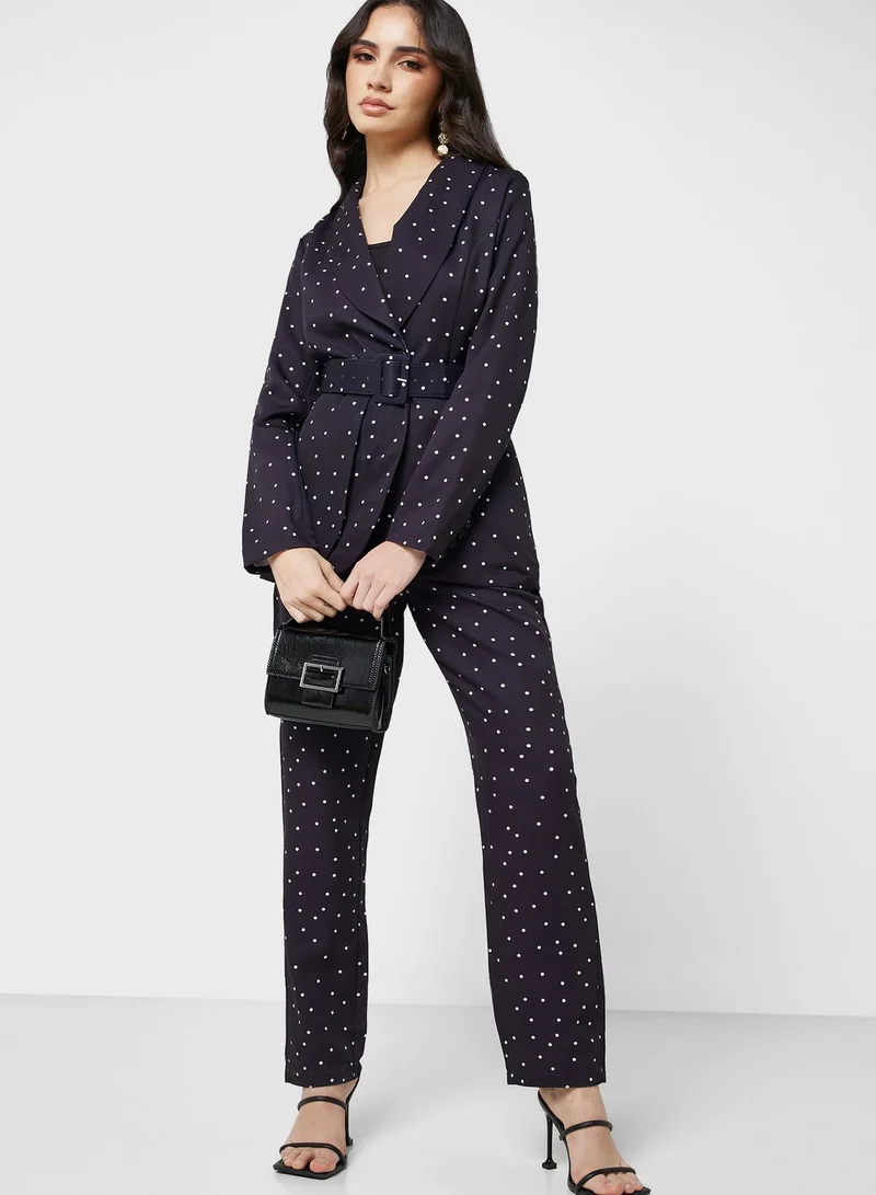 ELLA Belted Blazer And Pant Set