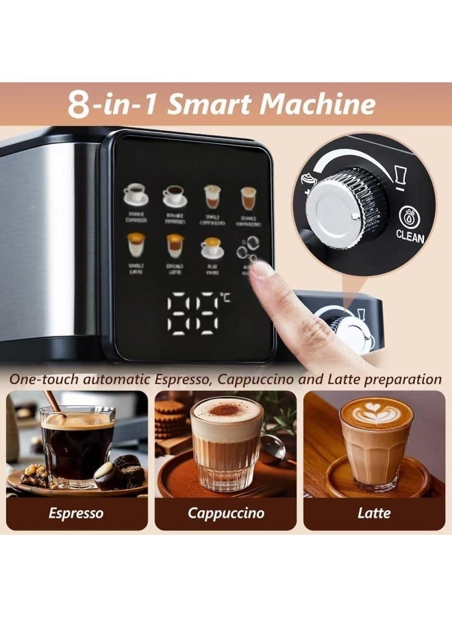 وترتر ماكينة قهوة Wtrtr One-Touch CoffeeHose، ماكينة إسبريسو، كابتشينو ولاتيه، خفاقة حليب أوتوماتيكية (ضمان لمدة عام واحد)، CM5383 (L) - Image 3