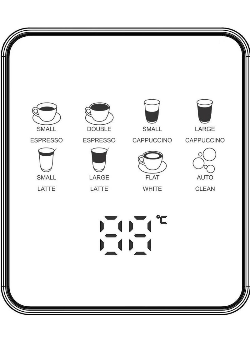 وترتر ماكينة قهوة Wtrtr One-Touch CoffeeHose، ماكينة إسبريسو، كابتشينو ولاتيه، خفاقة حليب أوتوماتيكية (ضمان لمدة عام واحد)، CM5383 (L) - Image 4